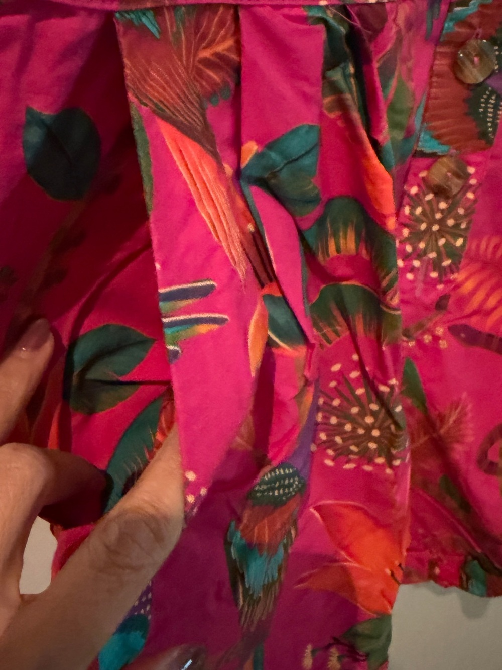 Farm Rio Pink Macaw Party Organic Cotton Romper Size L Excellent Condition View 6